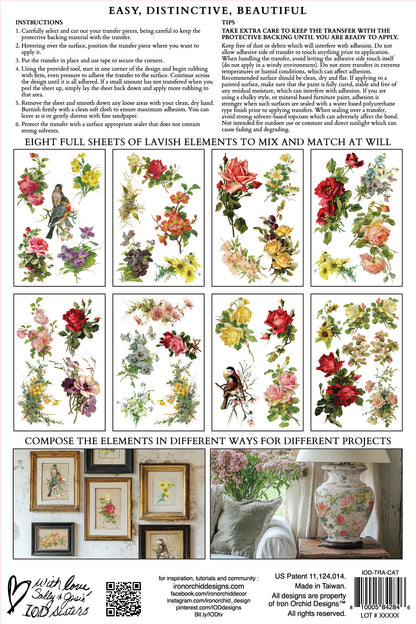 Catharina 8x12" Transfer Pad - EIGHT Sheet Set by Iron Orchid Designs (IOD) SPRING 2025 RELEASE