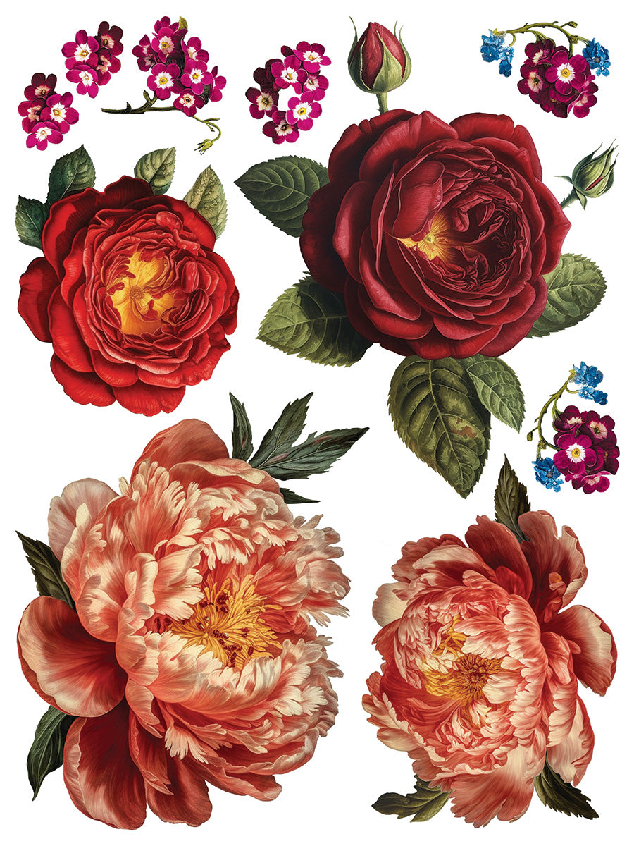 Collage De Fleur Decor Transfer Pad 12x16" EIGHT Sheet Set by Iron Orchid Designs (IOD)