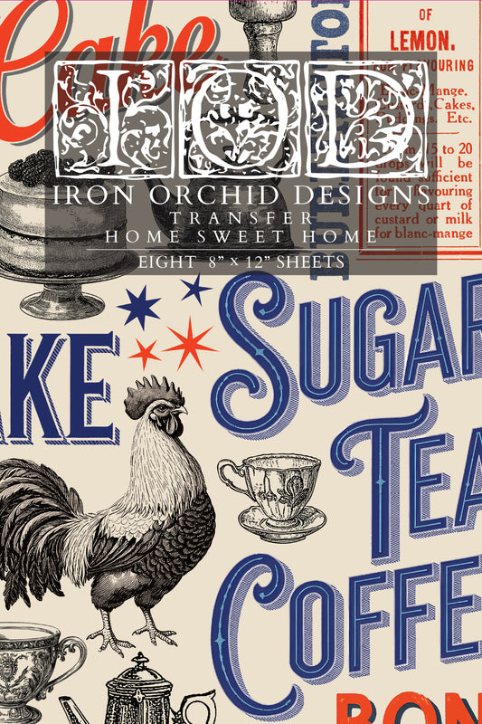 Home Sweet Home 8x12" Transfer Pad EIGHT Sheet Set by Iron Orchid Designs (IOD)