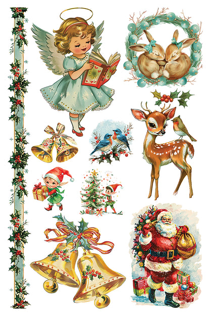 Kitschy Christmas 8x12" Transfer Pad - EIGHT Sheet Set by Iron Orchid Designs (IOD) *Limited Edition*