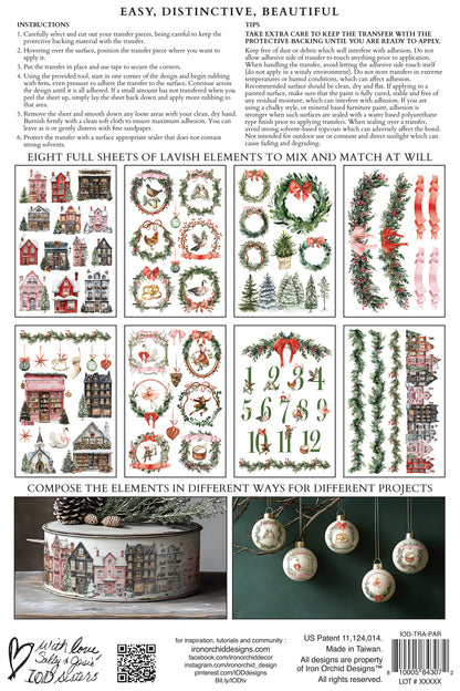 Partridge Lane 8x12" Transfer Pad EIGHT Sheet Set by Iron Orchid Designs (IOD) LIMITED EDITION