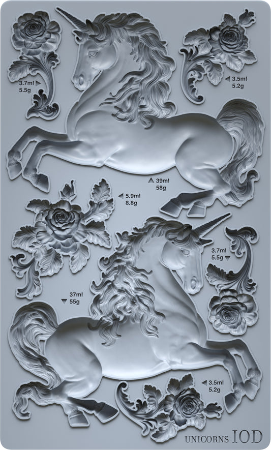Unicorns 6x10" Decor Mould by Iron Orchid Designs (IOD)