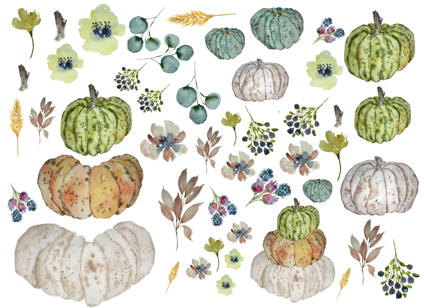 Heirloom Pumpkins 21x29" Decoupage Paper by Roycycled Treasures (Lexi Grenzer)