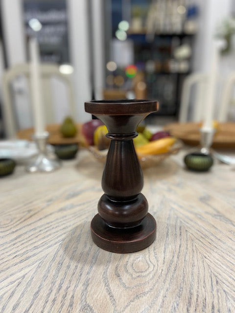 Chocolate Brown Pedestal Candle Holder