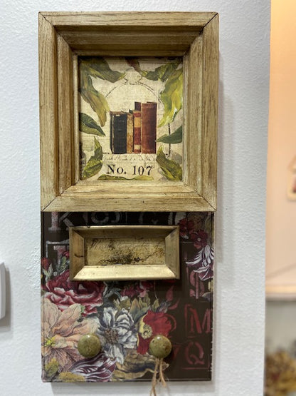 Decorative Wall Hanger with Frame and 2 Knobs