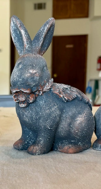 Faux Concrete Bunny Statuettes