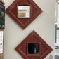 Aged Red Hanging Wall Mirrors (Set of 2)