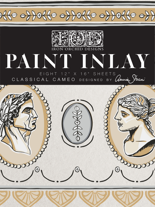 Classical Cameo 12x16" Paint Inlay Designed by Annie Sloan EIGHT Sheet Set by Iron Orchid Designs (IOD)