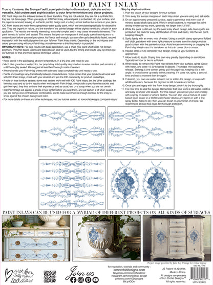 Trompe l'oeil Bleu 12x16" Paint Inlay FOUR Sheet Set by Iron Orchid Designs (IOD)