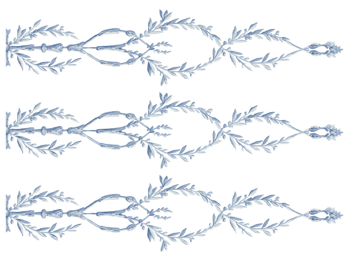 Trompe l'oeil Bleu 12x16" Paint Inlay FOUR Sheet Set by Iron Orchid Designs (IOD)