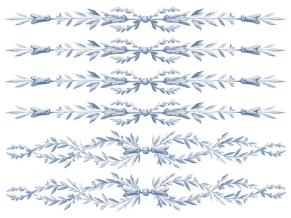 Trompe l'oeil Bleu 12x16" Paint Inlay FOUR Sheet Set by Iron Orchid Designs (IOD)
