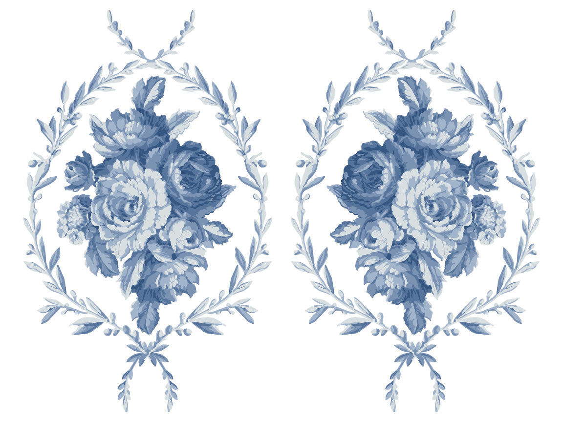 Trompe l'oeil Bleu 12x16" Paint Inlay FOUR Sheet Set by Iron Orchid Designs (IOD)