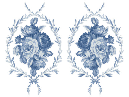 Trompe l'oeil Bleu 12x16" Paint Inlay FOUR Sheet Set by Iron Orchid Designs (IOD)
