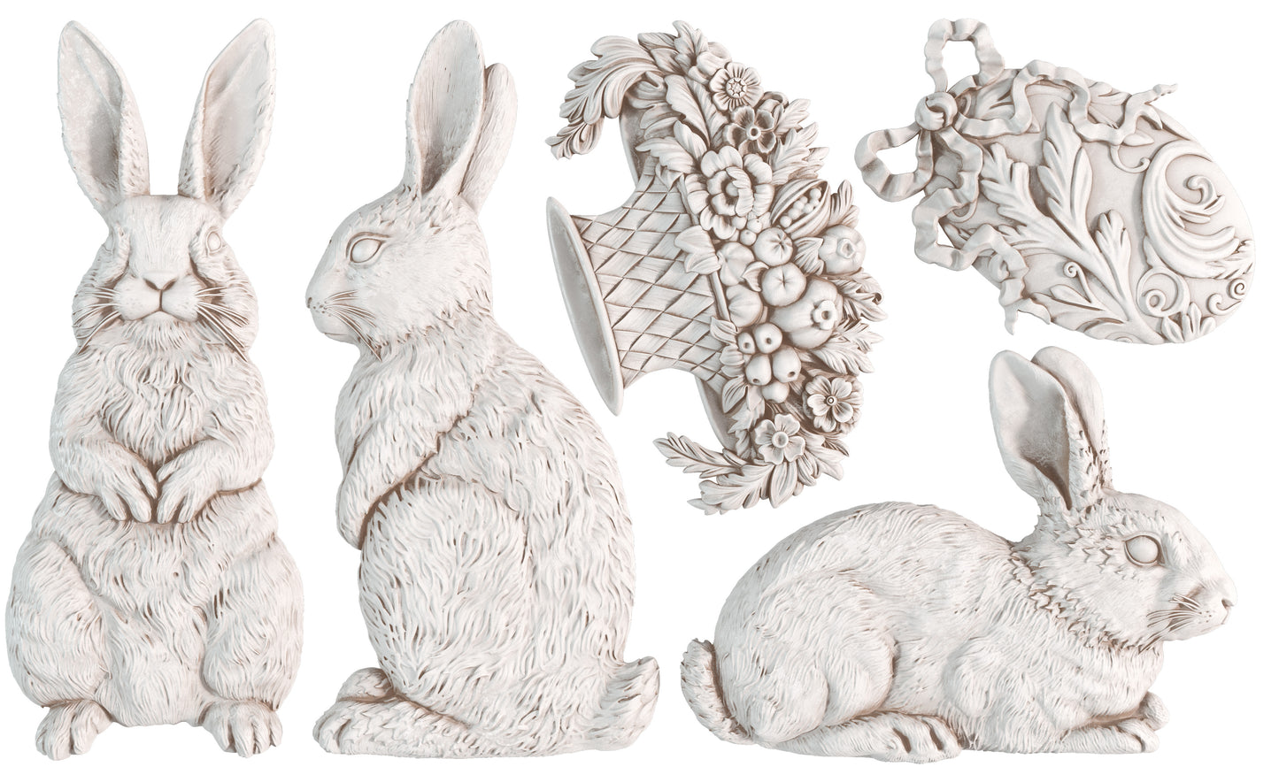 Les Lapins 6x10" Decor Mould by Iron Orchid Designs (IOD)