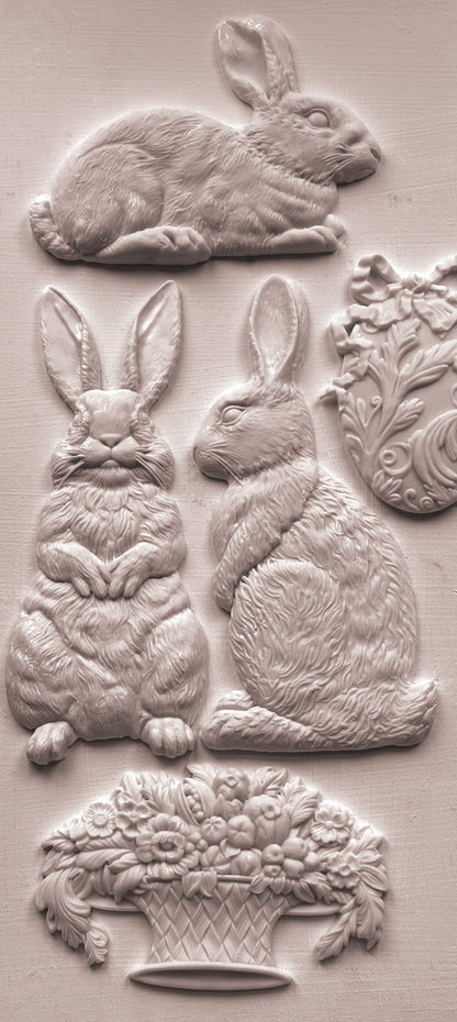 Les Lapins 6x10" Decor Mould by Iron Orchid Designs (IOD)