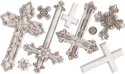 Les Croix 6x10" Decor Mould by Iron Orchid Designs (IOD)
