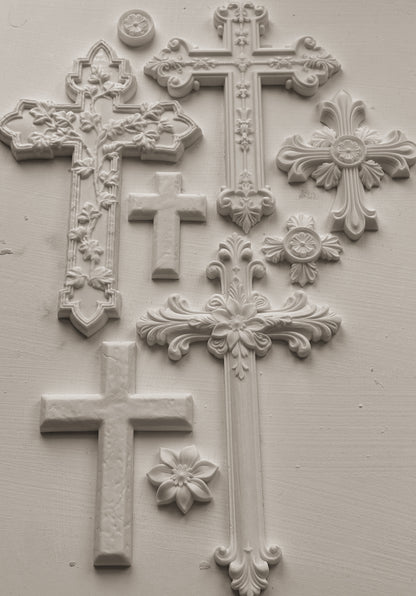 Les Croix 6x10" Decor Mould by Iron Orchid Designs (IOD)