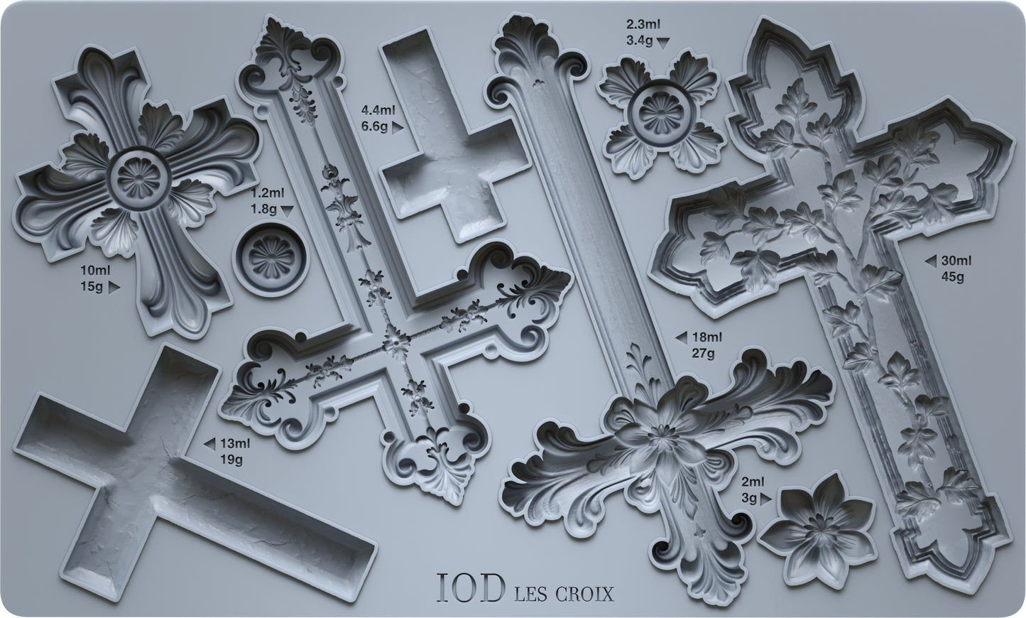Les Croix 6x10" Decor Mould by Iron Orchid Designs (IOD)