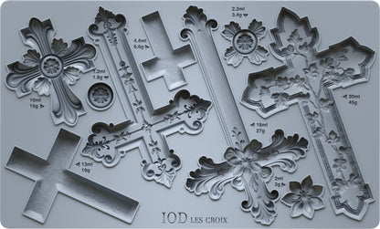 Les Croix 6x10" Decor Mould by Iron Orchid Designs (IOD)