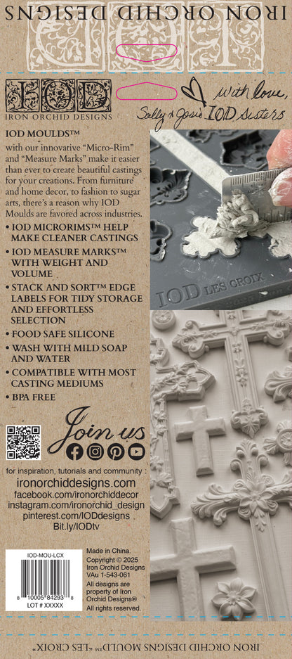 Les Croix 6x10" Decor Mould by Iron Orchid Designs (IOD)