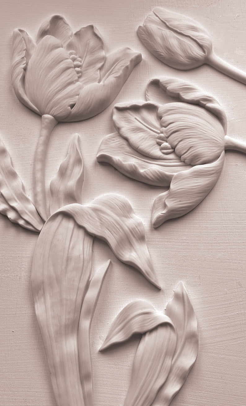 Tulips 6x10" Decor Mould by Iron Orchid Designs (IOD)