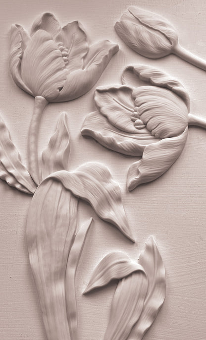 Tulips 6x10" Decor Mould by Iron Orchid Designs (IOD)