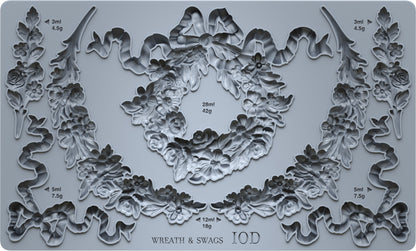 Wreath & Swags 6x10" Decor Mould by Iron Orchid Designs (IOD)