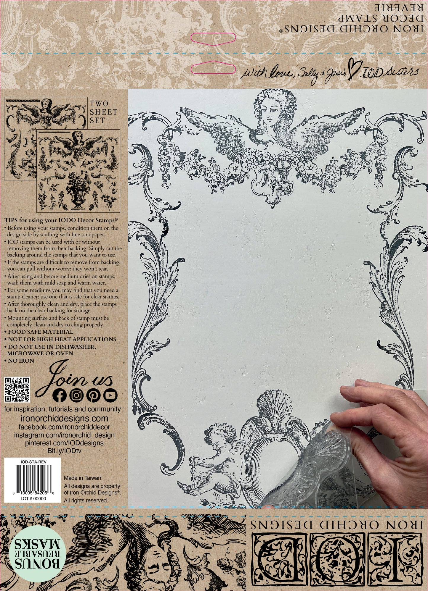 Reverie 12x12" Decor Stamp TWO Sheet Set by Iron Orchid Designs (IOD) - Limited Supply (Retired)