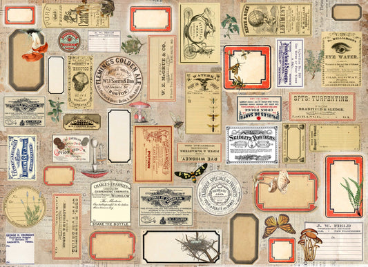 Label Masterboard Decoupage Paper