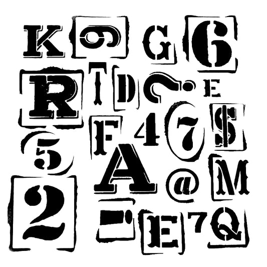 Numbers 12x12" Stencil by Roycycled Treasures