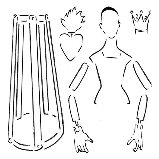 Paper Doll 12x12" Stencil by Roycycled Treasures