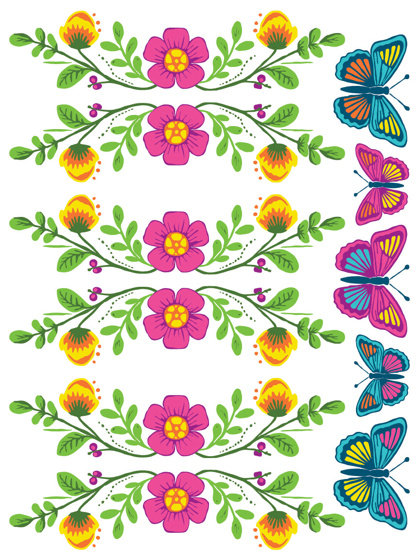 Vida Flora 12x16" Paint Inlay Designed by Debi Beard EIGHT Sheet Set by Iron Orchid Designs (IOD)