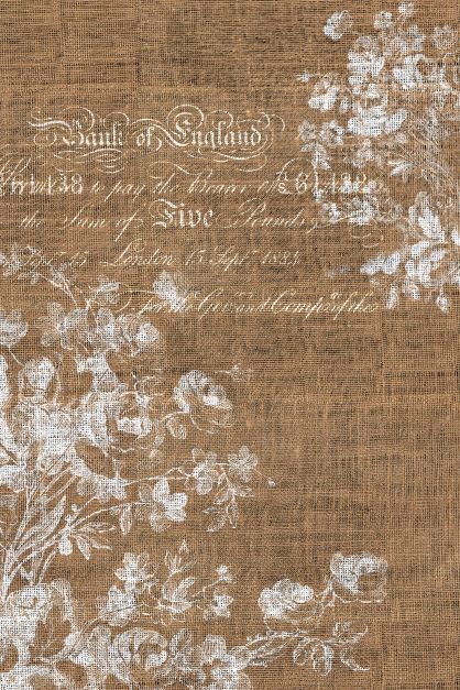 Floral Burlap (Portrait) 21x29" Decoupage Paper by Roycycled Treasures