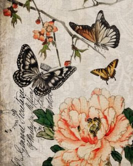 Butterfly Floral Decoupage Paper