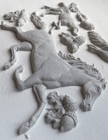 Horse & Hound 6x10" Decor Mould by Iron Orchid Designs (IOD) - Limited Supply (Retired)