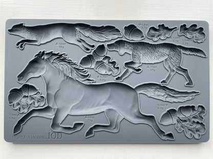 Horse & Hound 6x10" Decor Mould by Iron Orchid Designs (IOD) - Limited Supply (Retired)