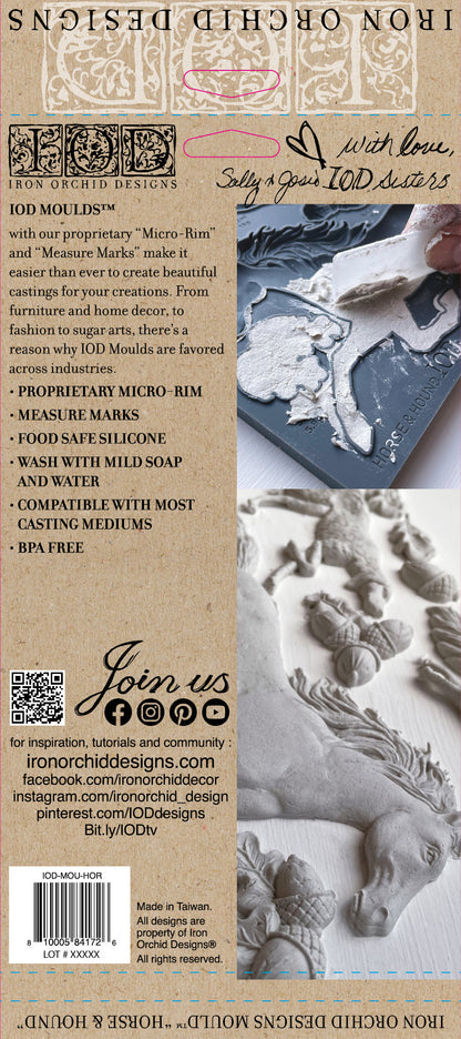 Horse & Hound 6x10" Decor Mould by Iron Orchid Designs (IOD) - Limited Supply (Retired)