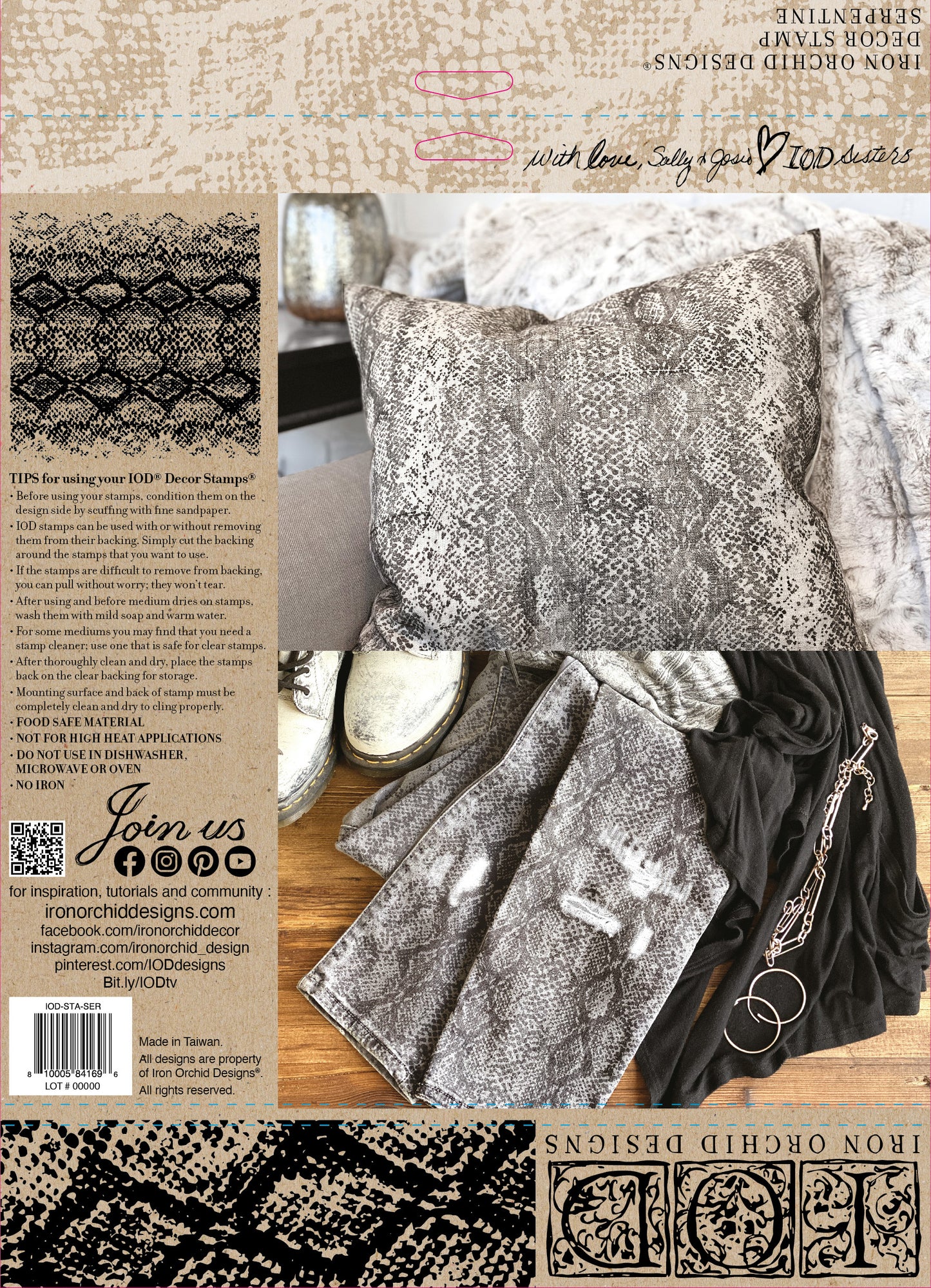 Serpentine 12x12" Decor Stamp by Iron Orchid Designs (IOD)