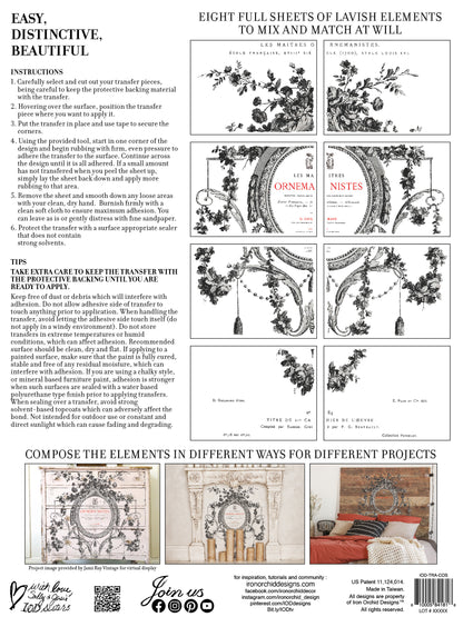 Cosette 12x16" Transfer Pad EIGHT Sheet Set by Iron Orchid Designs (IOD) - Limited Supply (Retired)