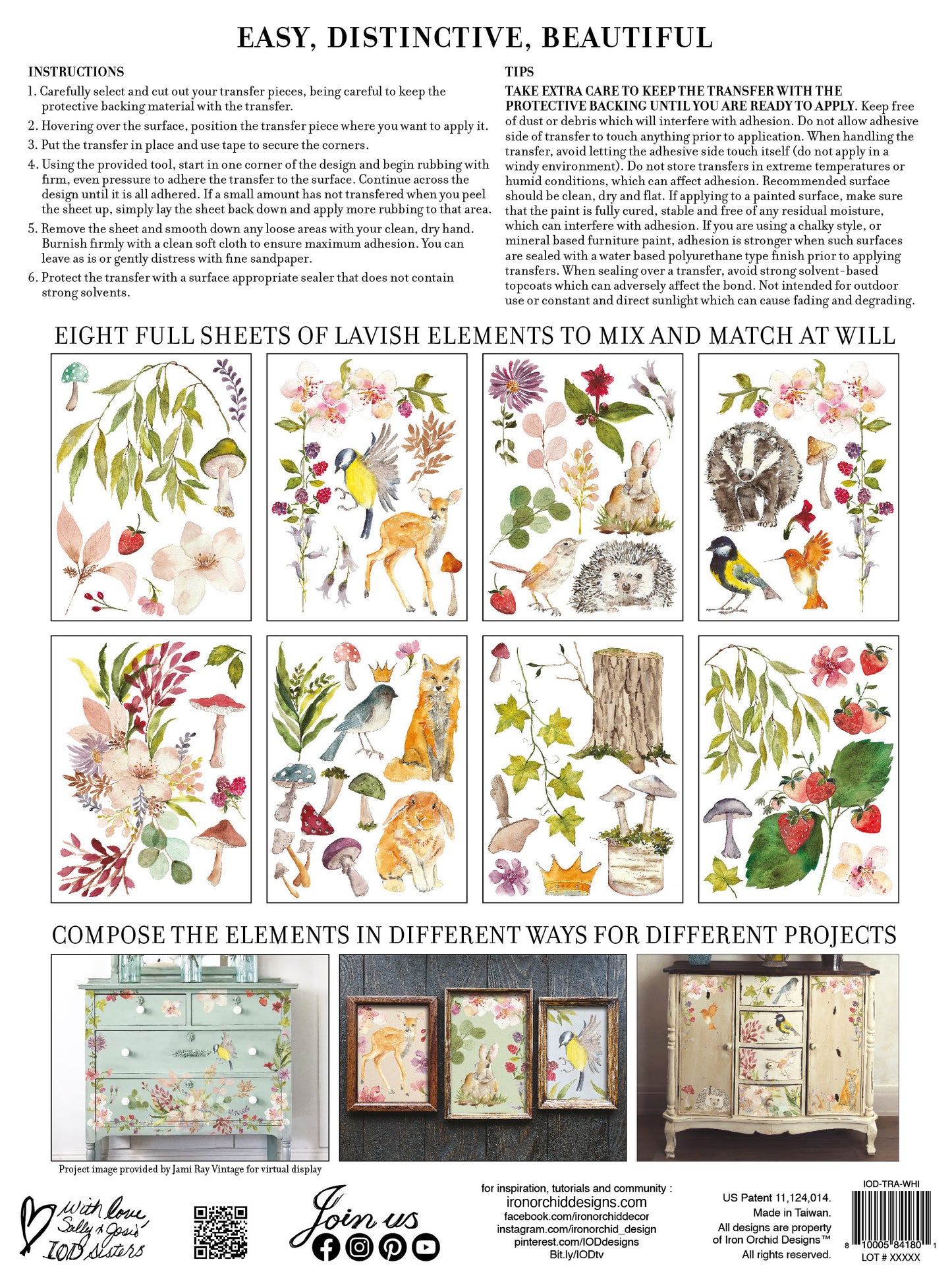 Whispering Willow 12x16" Transfer Pad EIGHT Sheet Set by Iron Orchid Designs (IOD)
