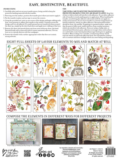 Whispering Willow 12x16" Transfer Pad EIGHT Sheet Set by Iron Orchid Designs (IOD)