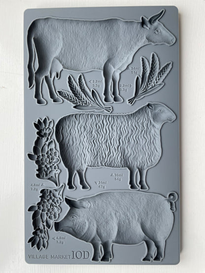 Village Market 6x10" Decor Mould by Iron Orchid Designs (IOD)