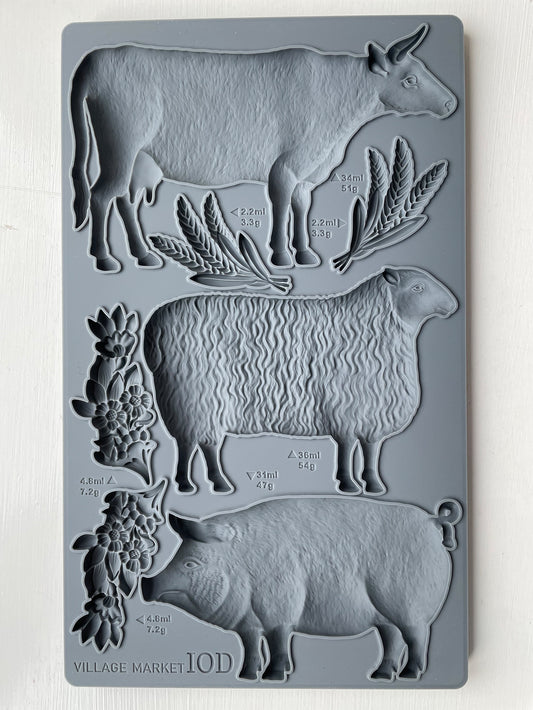 Village Market 6x10" Decor Mould by Iron Orchid Designs (IOD)