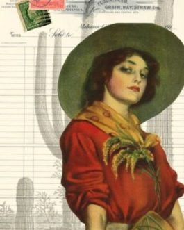 Cowgirl Ephemera 21x29" Decoupage Paper by Roycycled Treasures