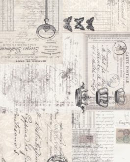 Ephemera Collage 21x29" Decoupage Paper by Roycycled Treasures