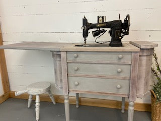 Antique Sewing Machine and Cabinet