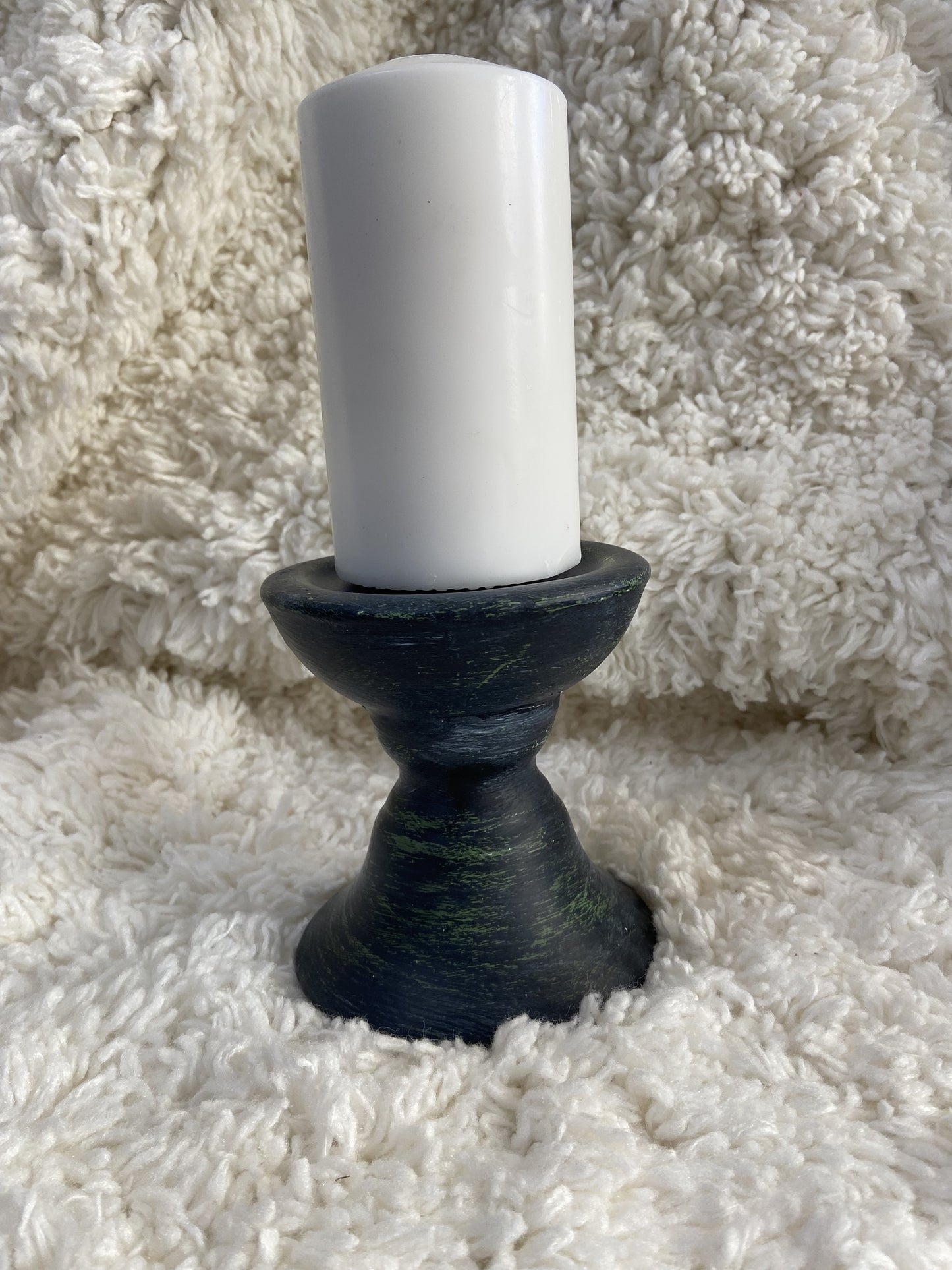 Black and Green Pedestal Candle Holder