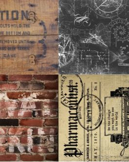 Industrial Project Blocks 21x29" Decoupage Paper by Roycycled Treasures