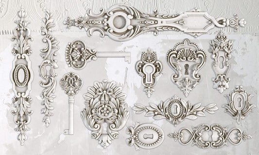 Lock & Key 6x10" Decor Mould by Iron Orchid Designs (IOD)
