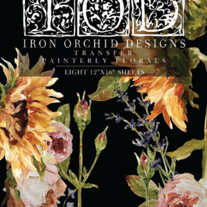 Painterly Florals 12x16" Transfer Pad EIGHT Set Set by Iron Orchid Designs (IOD)